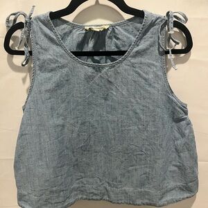 Madewell Crop Swing Chambray Cotton Tank Top size S.100%cotton denim,spring.